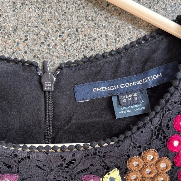 Floral Embroidered Black Dress - Picture 2 of 3